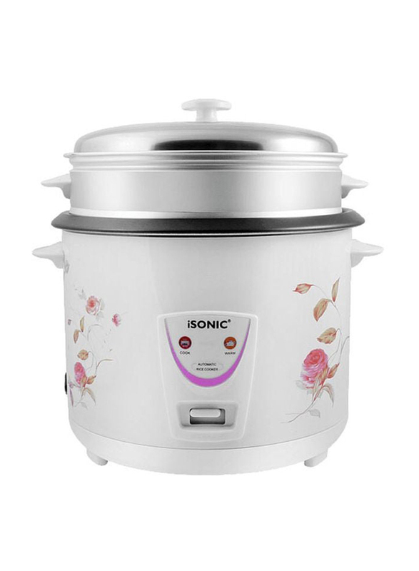 iSonic 2.8L Electric Rice Cooker, 1000W, IRC 759, White/Silver/Black