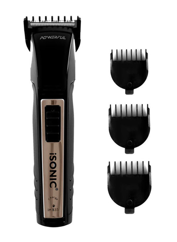 Isonic Rechargeable Hair Trimmer, 17cm, IH 833, Black