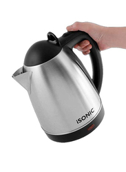 iSonic 2.5L Stainless Steel Electric Kettle with Concealed Heating Element, IK 512, Black/Silver