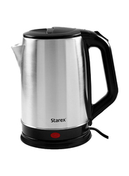 iSonic 2L Stainless Steel Electric Kettle with Automatic Boiling, 1500W, SK 500, Black/Silver