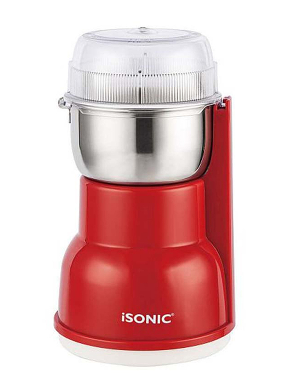 

iSonic 300ml Coffee/Spices/Dried Fruits Grinder, 250W, IG 788, Red/Silver