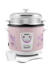 iSonic 1.8L Electric Rice Cooker, 700W, IRC 758, Pink/White/Silver