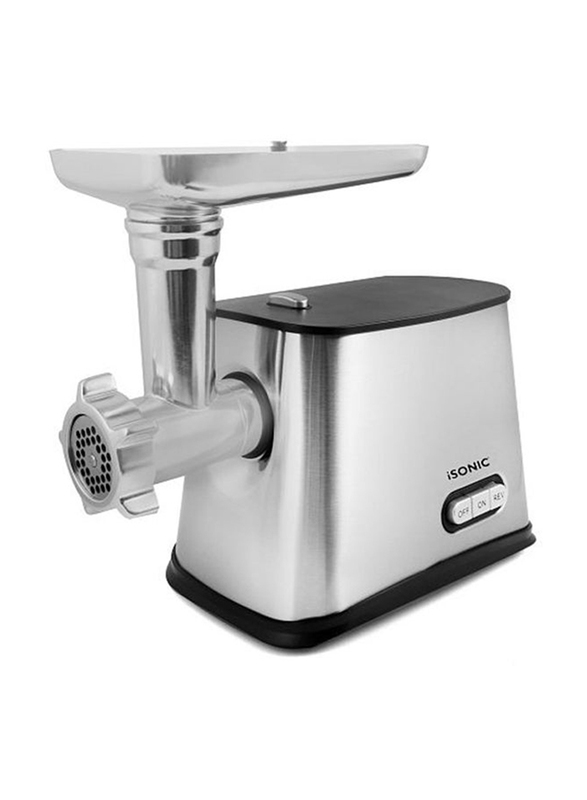 iSonic Electric Professional Meat Grinder with 3 Cutting Plates, 1500W, IMG 575, Black/Silver
