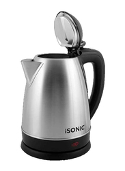 iSonic 2.5L Stainless Steel Electric Kettle with Concealed Heating Element, IK 512, Black/Silver