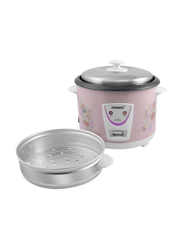 iSonic 1.8L Electric Rice Cooker, 700W, IRC 758, Pink/White/Silver
