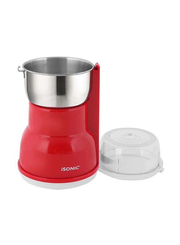 iSonic 300ml Coffee/Spices/Dried Fruits Grinder, 250W, IG 788, Red/Silver