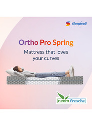Sleepwell Ortho Pro Spring Impressions Memory Foam Mattress with Airvent Technology & 3-Zone Pocket Spring, King, White/Grey