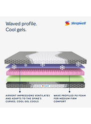 Sleepwell Ortho Pro Profiled Foam Impressions Memory Foam Mattress with Airvent Cool Gel Technology, King, White/Grey