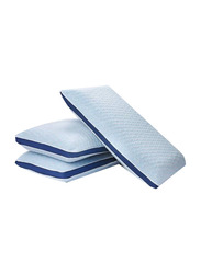 Sleepwell Naturalle Regular Latex Foam Pillows for Comfortable Head & Neck Support, 72.5 x 44.5 x 11cm, White/Blue
