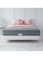 Sleepwell Ortho Pro Profiled Foam Impressions Memory Foam Mattress with Airvent Cool Gel Technology, King, White/Grey