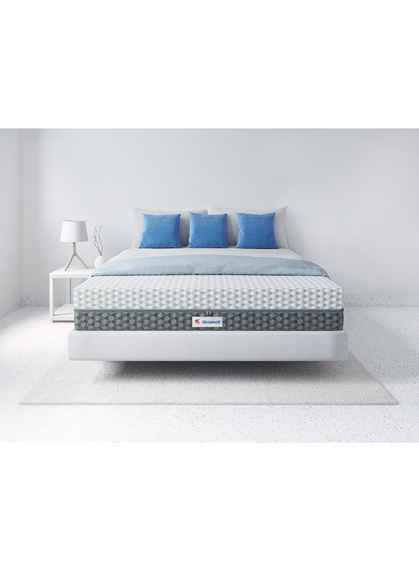 Sleepwell Dual Pro Profiled Foam Reversible Bed Gentle & Firm Triple Layered Anti Sag Foam Mattress, Queen, White