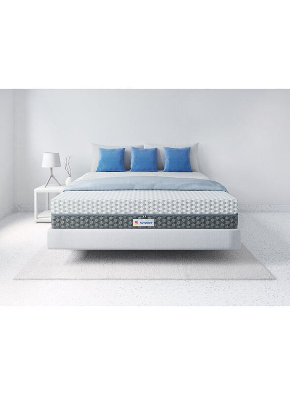 Sleepwell Dual Pro Profiled Foam Gentle & Firm Triple Layered Anti Sag Foam Mattress, Single/Twin, White