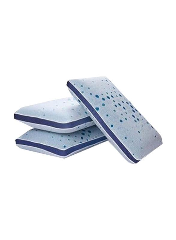 Sleepwell Knitted Fabric Elite Latex Plus Regular Pillow for Comfort & Support Pamper Your Head & Neck, Blue