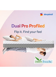 Sleepwell Dual Pro Profiled Foam Gentle & Firm Triple Layered Anti Sag Foam Mattress, Single/Twin, White