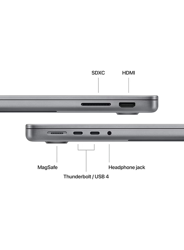 Apple MacBook Pro (2023) Laptop, 14.2'' Retina XDR Display, Apple M3 Chip Upto 8 Core CPU & 10 Core GPU, 512GB SSD, 8GB RAM, Integrated Graphics, EN KB, macOS, MTL73, Space Grey, Int. Version