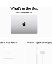 Apple MacBook Pro (2023) Laptop, 14.2'' Retina XDR Display, Apple M3 Chip Upto 8 Core CPU & 10 Core GPU, 512GB SSD, 8GB RAM, Integrated Graphics, EN KB, macOS, MR7J3, Silver, Int. Version