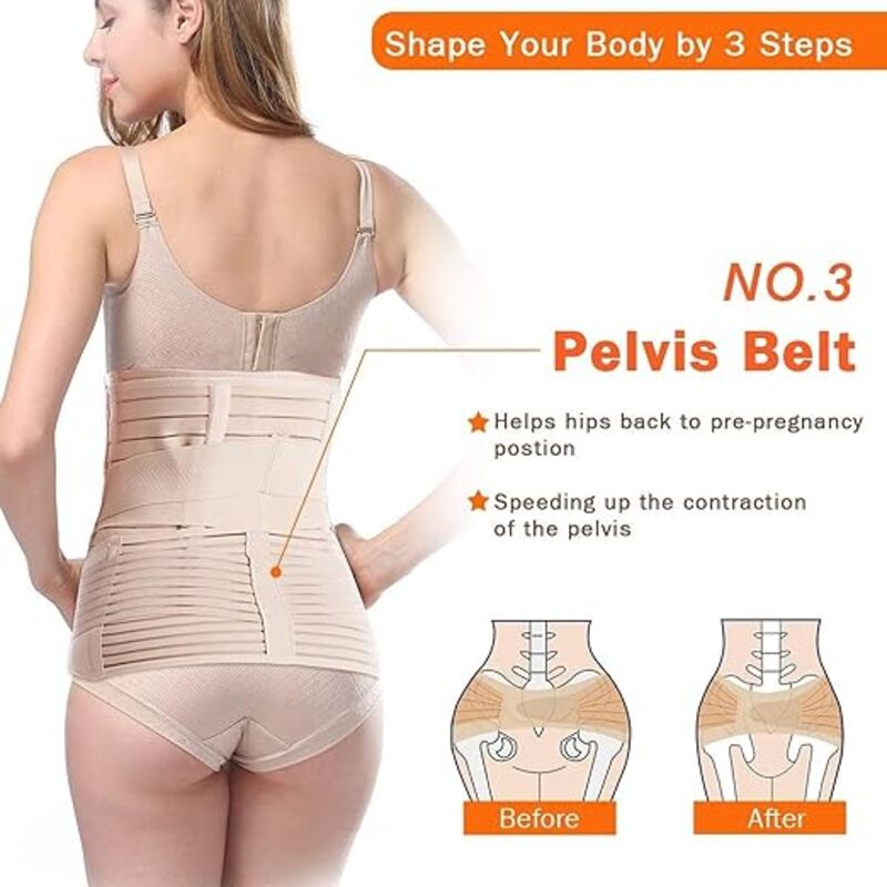 3 in 1 Postpartum Support Recovery Belly Wrap Waist/Pelvis Belt Body Shaper Postnatal Shapewear