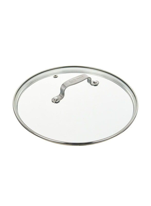 

Tefal 24cm Jamie Oliver Stainless Steel Rim Steam Outlet Valve Overflow Protection Glass Lid, B89985, 26.4x7.9x26.4 cm, Transparent