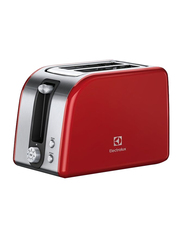Electrolux Metallic Design Toaster Defrost & Reheat Function, 850W, EAT7700R, Red/Silver