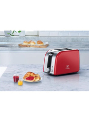 Electrolux Metallic Design Toaster Defrost & Reheat Function, 850W, EAT7700R, Red/Silver