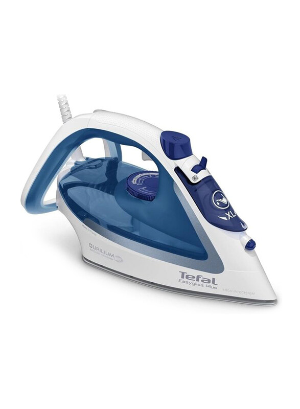 

Tefal Steam Boost Durilium Air Glide Sole Iron, 2700W, FV5751, Blue/White