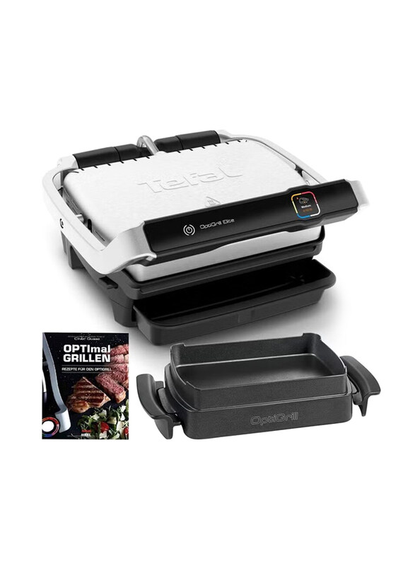 

Tefal Optigrill Elite 12 Automatic Programs Contact Grill + Snacking Baking Tray and Recipe Book with Grill Boost Function, 2000W, GC750D/XA7258, Blac