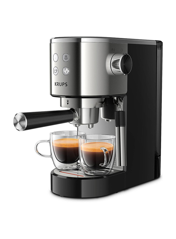 Krups Virtuoso Espresso Portafilter Machine, 1450W, XP442C1, Black/Silver