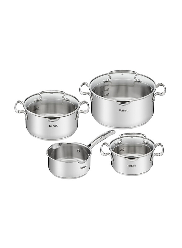 

Tefal 7-Piece Induction Stainless Steel Saucepan Set, G719S7, 21x30x55 cm, Silver