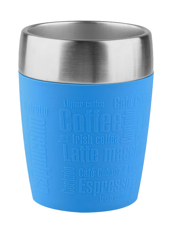 

Emsa 0.2 Ltr Stainless Steel Travel Cup Tumbler with Silicone Cuff, Blue