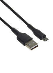 Green Lion 1.2-Meter PVC Micro-B USB Cable, Micro-B USB to USB Type A, Black
