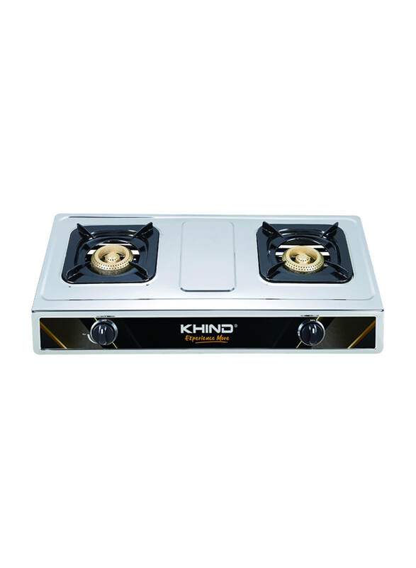 

Khind 2 Burner Cast Iron Gas Stove, GC72FCI, Silver/Black