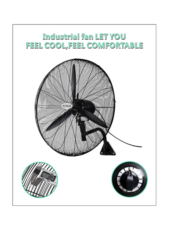 Khind Industrial Wall Fan, 24 inch, 150W, WF2402, Black