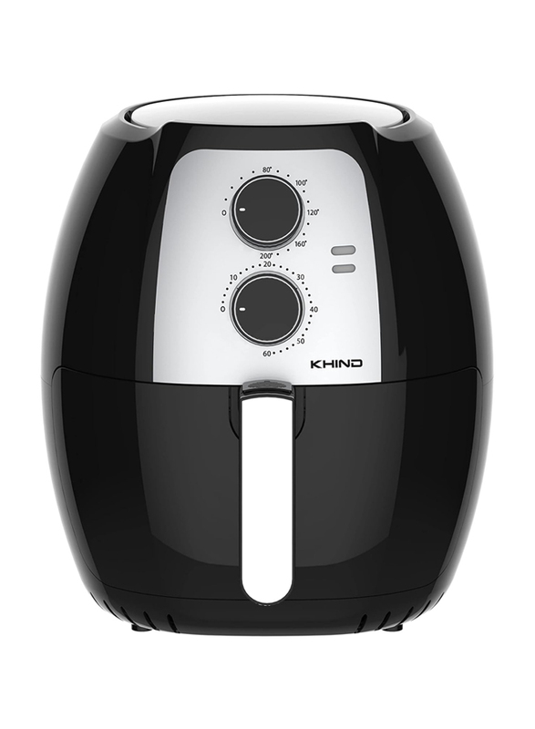 Khind 7.7L XL Non-Stick Pan Air Fryer, Timer and Temperature Control, 1800W, ARF77, Black