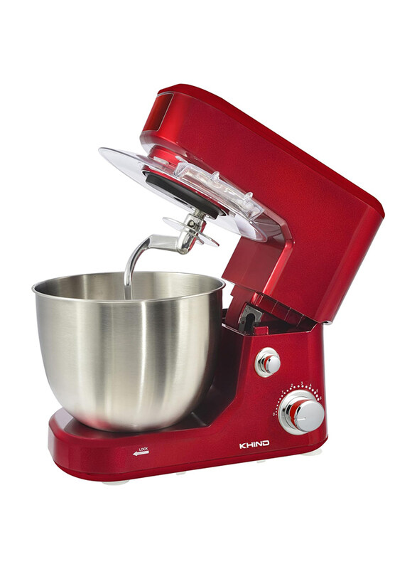 

Khind 5L Food Grade Stainless Steel Bowl Stand Mixer, 1000W, SM506P, Red
