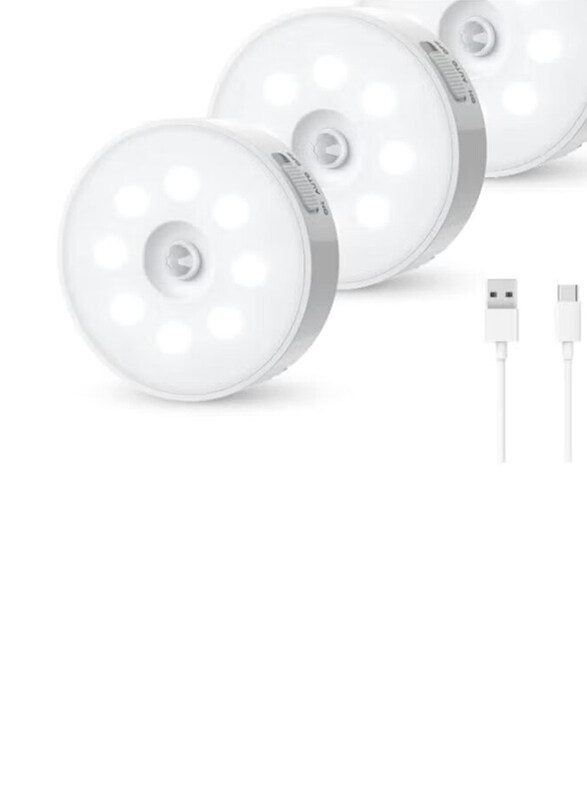 

Generic Rechargeable Magnetic Stick On LED Motion Sensor Light Indoor, 1 Piece, White/Warm