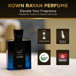 RAYAN Arabian Perfume - Kown Modern Eau De Parfum for Women & Men - Long Lasting Perfume - Arabic Perfume with Cardamom, Lavender, Oud, & Cedarwood - Ideal Gift for All Occasions - 100 mL Perfume