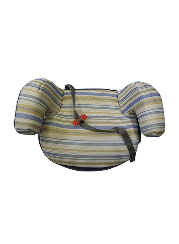 

Cam Cushion Padded Booster Seat with Armrests and Belt Guide, Stripe, Blue/Yellow