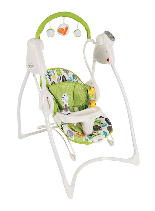 

Graco N Bounce Baby Swing with Music, Bear Trail, White/Green