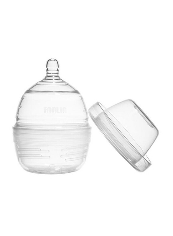 

Farlin Space Saving Silicone Baby Feeding Bottle, 0+ Months 240ml, Clear