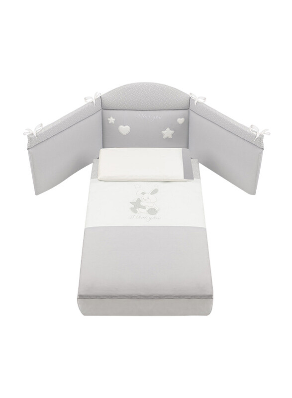 

Cam 3-Pieces Cot Duvet Set for Baby, Rabbit, Grey