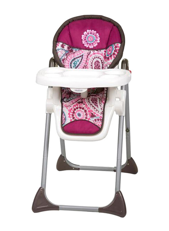 

Baby Trend Sit Right High Baby Chair, Paisley, Maroon/White