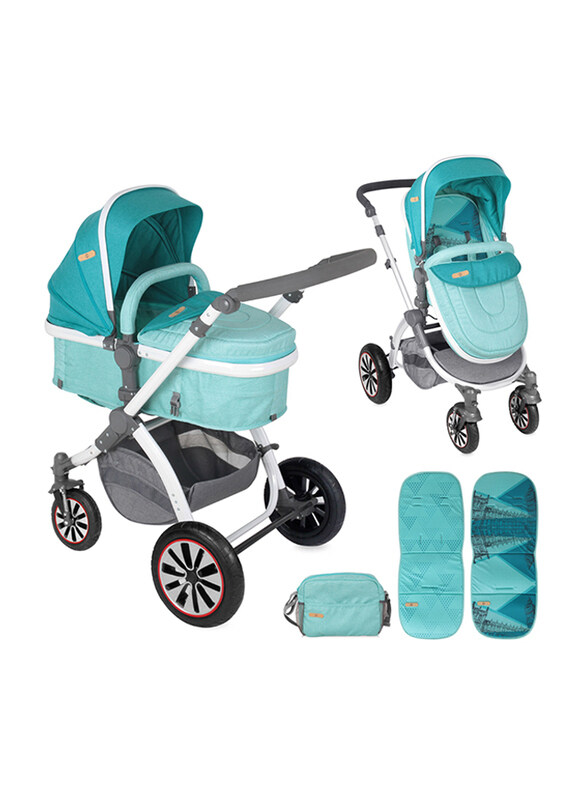 

Lorelli Aurora London Baby Stroller with Air Wheels, Grey/Blue/Black