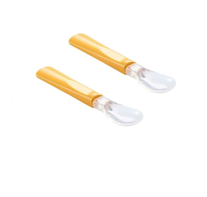 Ultra Flexible Silicone Spoon 2Pcs Yellow