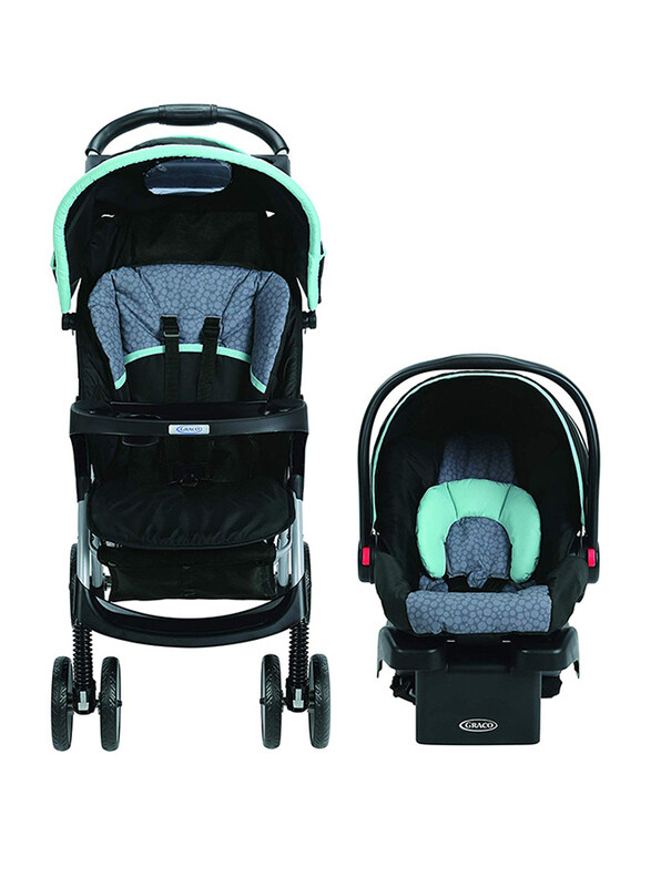 

Graco LiteRider Click Connect Travel System Baby Stroller, Black/Green