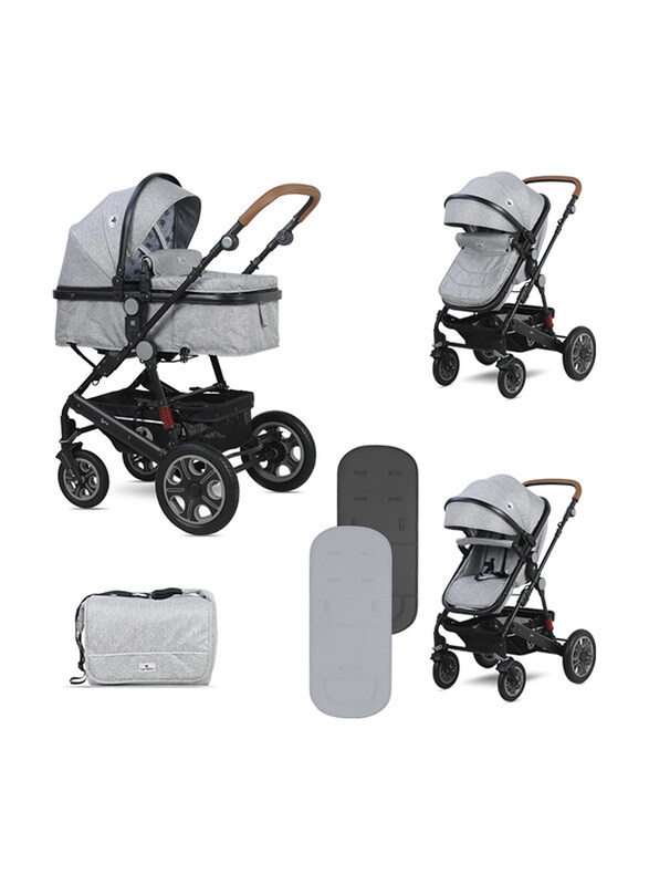 

Lorelli Lora Elephants Baby Stroller with Mama Bag, Grey/Black