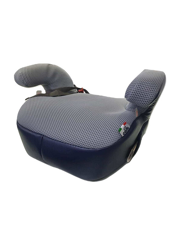 

Cam Cushion Padded Booster Seat with Armrests and Belt Guide, Blue/Grey Stitch