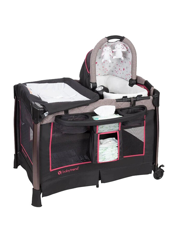 

Baby Trend GoLite ELX Nursery Center, Stardust Rose, Black/Pink