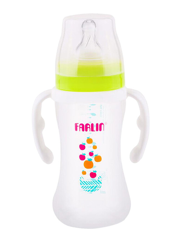 

Farlin Pp Wide Baby Neck Feeder with Handle Baby Bottle, 270ml, Green/White