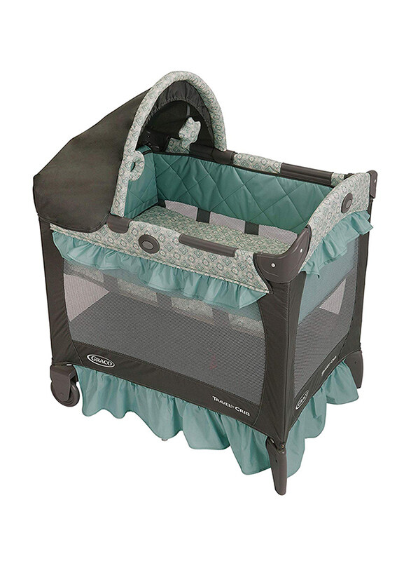 

Graco Travel Lite Crib with Stages Bassinet, Winslet, Grey/Green