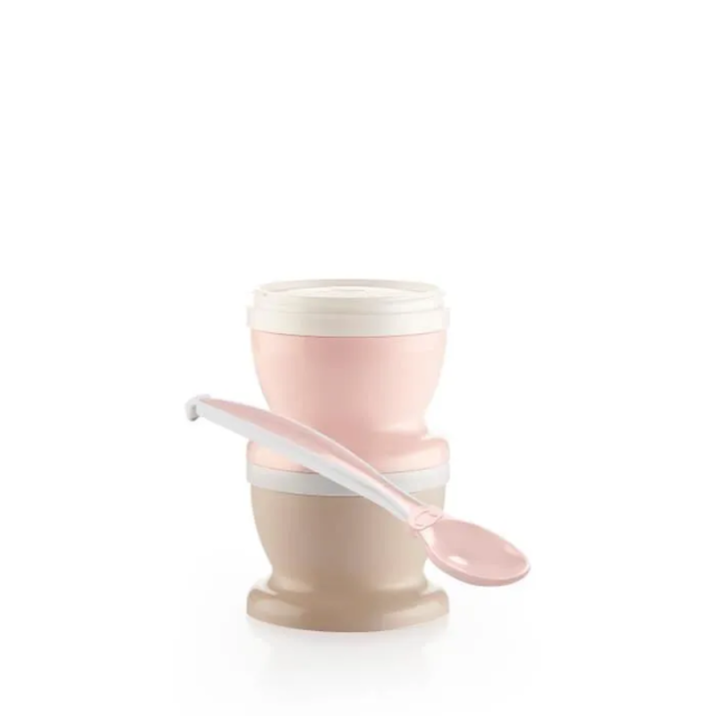 2 Layer Storage Food Jars W/ Spoon Pink